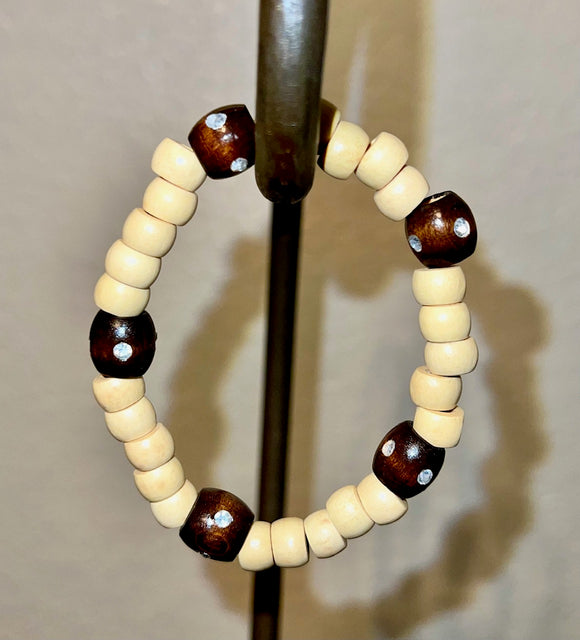 ~Handmade wooden bead bracelet (**Bracelet only)  made with Natural Loose bead~