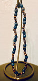 ~Handmade Prayer necklace (**necklace only) made with Deep Aqua wash and Dark Almond Loose bead inset~