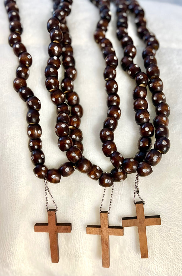 ~Handmade Prayer necklace and bracelet (**set)....made with Dark Almond Loose bead~
