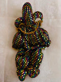 Porcelin Sequined Jester doll! So colorful and cute!